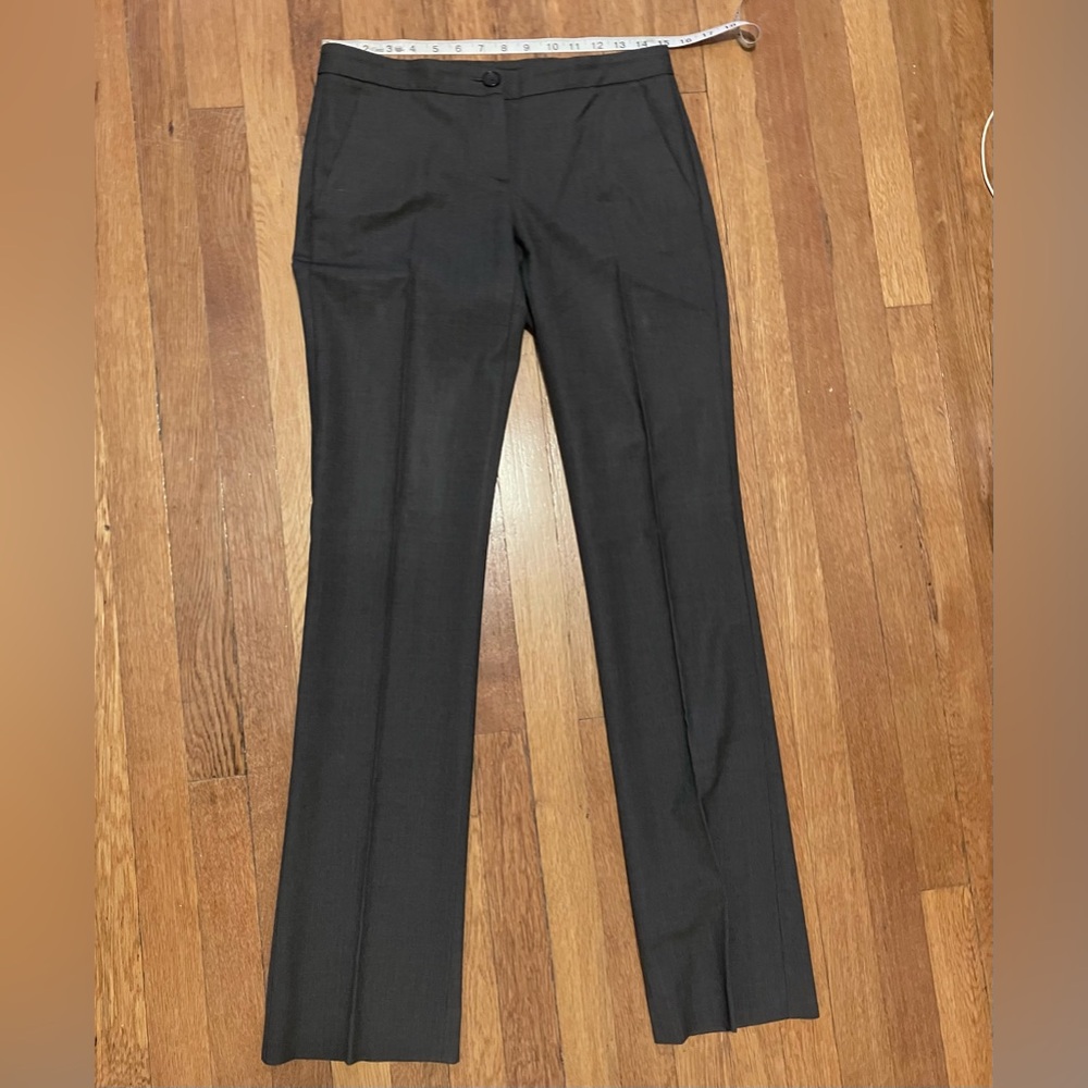 Theory Charcoal Gray pants sz 4/low rise-15” waist 34” inseam - Picture 2 of 13